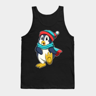 Penguin with Scarf and Hat Tank Top